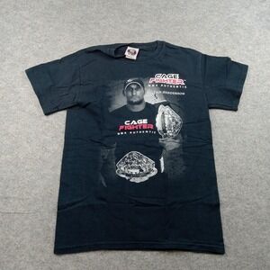 Cage Fighter Shirt Mens Small Black Dan Henderson MMA Graphic Tee Cotton